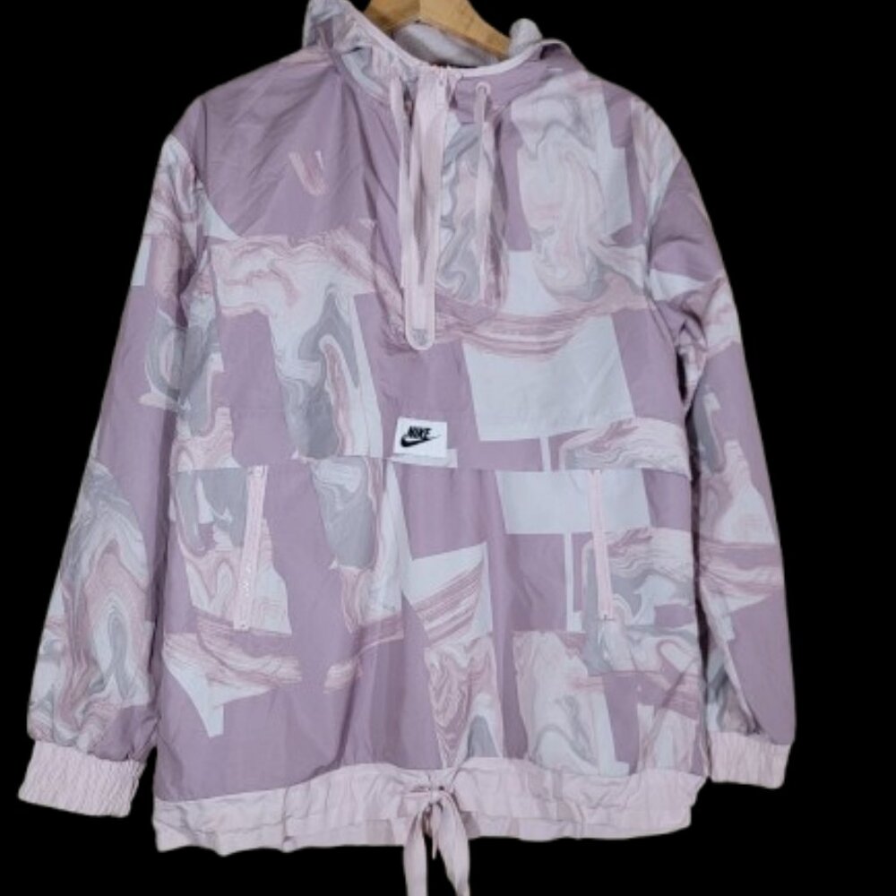 Nike Lilac Marble Women's Windbreaker Hoodie - Medium